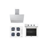Kumtel Kristal Plus Beyaz Cam Ankastre Set