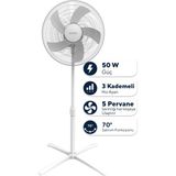 Kumtel Kumtel Beyaz 16 Inç Ayaklı Vantilatör 50 W, 5 Pervaneli, 3 Kademeli, 121 cm Yükseklik