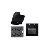 KUMTEL SİYAH ANKASTRE CAMLI SET YENİ MODEL !!