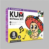 Kumtoys Kum Boyama Seti 8'li 10 Renk Yapışkanlı