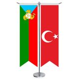 Kumuklar, Kumıklar Bayrağı ve Türkiye - Kırlangıç - Saten T direk 2li Masa Bayrağı