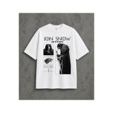 kun inaki Jon Snow Game Of Thrones Baskılı Unisex Beyaz Tişört