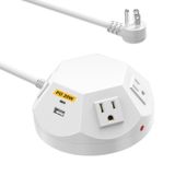Kungfuking Aşırı Gerilim Koruyucu USB Bağlantı Noktalı Güç Şeridi Kulesi, 4 AC Çıkışlı ve 4 USB Bağlantı Noktalı Kablosuz Şarj Kulesi, Çoklu Çıkışlı Ayaklı Güç Şeridi, Ev Ofis Garajı için 6,56 FT Uzatma Kablosu