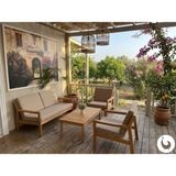 Kunter Mobilya Bahçe/balkon Takımı Iskandinav Oturma Grubu (1 Adet Ikili, 2 Adet Tekli Koltuk, 1 Adet 60X100CM Sehpa)