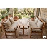 Kunter Mobilya Bahçe/balkon Takımı Oturma Grubu (2 Adet Ikili, 1 Adet 60X100CM Masa) - Natürel