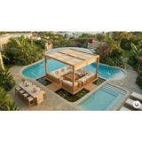 Kunter Mobilya Veranda / Bahçe Oturma Grubu Luxury Tik (Teak Wood) Square - Natürel