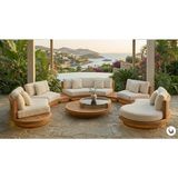 Kunter Mobilya Veranda/bahçe Oturma Grubu Tik (Teak Wood) Luxury Oval - Natürel