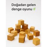 Küp Denge 22 Parça Ahşap Denge Oyunu, 3 Yaş+ - Bej