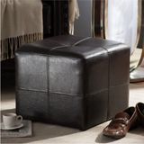 Küp Suni Deri Puf Dikişli En*boy 40*40 cm Yükseklik 40 cm - 40 x 40 cm