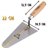 Kupa Ahşap Saplı Üçgen Sıvacı Malası - Oval Uç - 22 Cm.