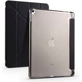 Kupa Apple iPad 10.2 8.nesil Kılıf Darbe Emici 4 Farklı Stand Özelliği Kalem Koyma Şeffaf Silikon - Siyah