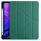 Kupa Apple iPad Air 10.9 2020 4.nesil Kılıf Darbe Emici 4 Farklı Stand Özelliği Kalem Koyma Şeffaf - Koyu Yeşil