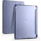Kupa Apple iPad Pro 10.5 7.nesil Kılıf Darbe Emici 4 Farklı Stand Özelliği Kalem Koyma Şeffaf Silikon - Mor