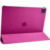 Kupa Apple iPad Pro 12.9 2021 (5.nesil) Kılıf Deri Görünüm Standlı Kapak Tam Koruma Tablet Kılıfı - Pembe