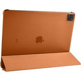 Kupa Apple iPad Pro 12.9 2021 (5.nesil) Kılıf Deri Görünüm Standlı Kapak Tam Koruma Tablet Kılıfı - Turuncu