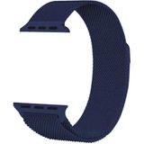Kupa Apple Watch Uyumlu Seri 1/2/3/4/5/6/se 44MM Metal Kordon Tel Örgü Tasarım Mıknatıslı Renkli Şık Kayış - Lacivert