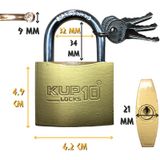 Kupa Asma Kilit Sarı 63 mm. - 3 Anahtarlı
