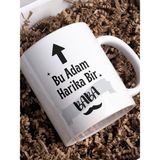 Kupa Bardak Babalar Günü Tasarım, Porselen Kupa, Hediyelik Kupa, Baskılı Kupa Desenli Kupa Bardak - Bakır - 300 cc