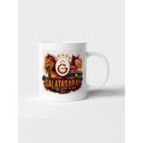 Kupa Bardak Fabrikası Galatasaray Temalı Baskılı Beyaz Porselen Kupa Bardak - 300 ml