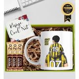 Kupa Bardak Futbol Temalı Kişiye Özel Tasarım Isimli Kupa Bardak Kahve Hediye Seti Kutupkitap - 1 Adet - Sarı - Lacivert