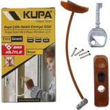 Kupa Hand Tools Kupa Çelik Halatlı Çocuk Emniyet Kilidi – Pencere Güvenlik Kilidi | Beyaz | 300 kg Taşıma Kapasiteli - Kahverengi