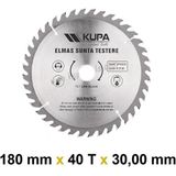 Kupa Hırdavat Kupa Ahşap Sunta Elmas Testere 180 mm x 40T x 30 Mm. - Gri