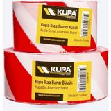 Kupa Hırdavat Kupa Emniyet Ikaz Kırmızı-Beyaz Şeritli Bant Küçük - 100 Mt.