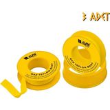 Kupa Hırdavat Kupa Gaz Sızdırmazlık Teflon Bant - 3 Adet - 0,1 mm x 12 mm x 8 mt - Antik Sarı