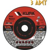 Kupa Hırdavat Kupa Inox Metal Çelik Kesme Taşı 115 Mm. - 3 Adet - Siyah