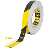 Kupa Hırdavat Kupa Kaydırmaz Bant Sarı-Siyah Merdiven Zımparası - 25 mm x 15 mt