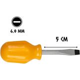 Kupa Hırdavat Kupa Küçük Topaç Tornavida Düz Uçlu 6.0 - 5 Cm - 6x50 mm. - Düz - Sarı