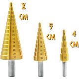Kupa Hırdavat Kupa Tyson Çam Panç Kademeli Matkap Ucu Seti 4-12 - 4-20 - 4-32 Mm. - Sarı - 4-12, 4-20, 4-32 mm.