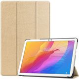 Kupa Huawei Matepad T10S Kılıf Deri Görünüm Standlı Kapak Tam Koruma Tablet Kılıfı - Altın