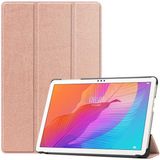 Kupa Huawei Matepad T10S Kılıf Deri Görünüm Standlı Kapak Tam Koruma Tablet Kılıfı - Rose Gold