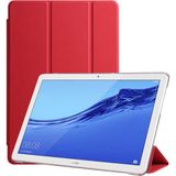 Kupa Huawei T5 10 Inc Kılıf Deri Görünüm Standlı Kapak Tam Koruma Tablet Kılıfı - Kırmızı