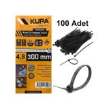 Kupa Plastik Cırt Kelepçe Siyah 4 8 X 300 Mm 100 Adet