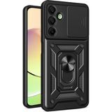 Kupa Samsung Galaxy S24 Fe Kılıf Kamera Korumalı Sürgülü Yüzüklü Armor Zırhlı Mıknatıslı Standlı Kapak - Siyah