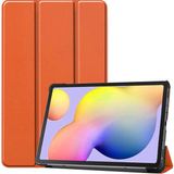 Kupa Samsung Galaxy Tab S6 Lite P610 Kılıf Deri Görünüm Standlı Kapak Tam Koruma Tablet Kılıfı - Turuncu