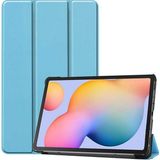 Kupa Samsung Galaxy Tab S7 Plus T970 Kılıf Deri Görünüm Standlı Kapak Tam Koruma Tablet Kılıfı - Mavi
