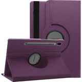 Kupa Samsung Galaxy Tab S7 T870 Kılıf Uyku Modu Stand 360 Dönebilen Tam Koruma Tablet Kılıfı Akıllı Kapak - Mor