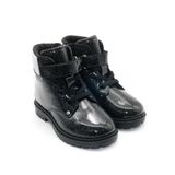 KU&PA SHOES TIMBER RUGAN GÖRÜNÜMLÜ SICAK ASTARLI ÇOCUK BOT SİMLİ SİYAH - 3007