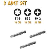 Kupa Tyson Bits Uç Seti 3 Parça - Ph2 - Pz2 - Tork - 10 Cm.