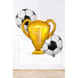 Kupa ve Futbol Topu Balonlu Futbol Tema Balon Seti Şampiyon Kupası 2 Ad Futbol Topu Balon