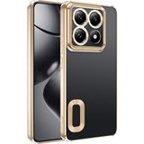 Kupa Xiaomi 14T Pro Kılıf Kamera Korumalı Renkli Kenar Parlak Silikon Kapak - Gold
