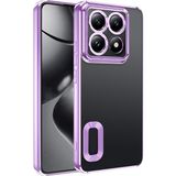 Kupa Xiaomi 14T Pro Kılıf Kamera Korumalı Renkli Kenar Parlak Silikon Kapak - Lila