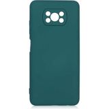 Kupa Xiaomi Poco X3 Nfc Kılıf Kamera Korumalı Içi Kadife Leke Tutmaz Suya Dayanıklı Tpu Silikon Kapak - Koyu Yeşil