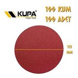 Kupa Yuvarlak Cırt Zımpara 115 Mm - P100 Kum - 100 Adet Kırmızı