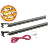 Küpeşte Alüminyum Balkon Çamaşırlık Kurutmalık (60 * 25 (BRONZ))