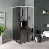 Kupon Duş ve Banyo Sistemleri Vesta D100 Kare Duşakabin Parlak Profil Reflekte Aynalı Cam - 100x100