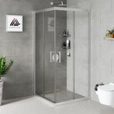 Kupon Duş ve Banyo Sistemleri Vesta D100 Kare Duşakabin Parlak Profil Şeffaf Cam H: 190 cm - 100x100